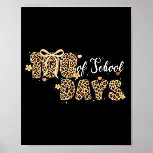 Poster Leopardo 100 Dias De Escola Crianças Engraçadas Pr