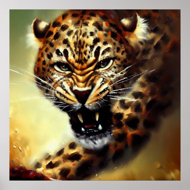 Poster Leopardo (10) Gato selvagem (Frente)