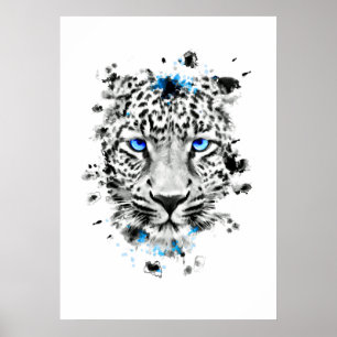Poster Leopardo com olhos azuis