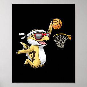 Poster Leopardo-comum Gecko Jogando Bysketbyll Reptile Li