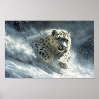 Poster Leopardo da Neve Animal Selvagem Ambiente Natural