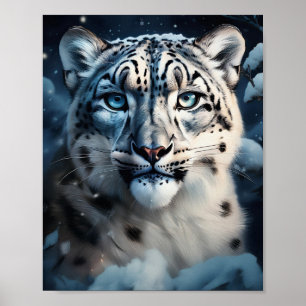 Poster Leopardo-das-neves Na Neve