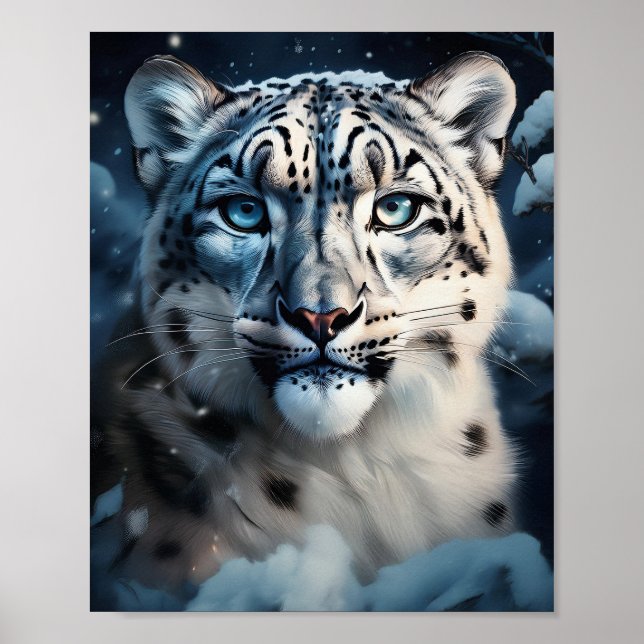 Poster Leopardo-das-neves Na Neve (Frente)