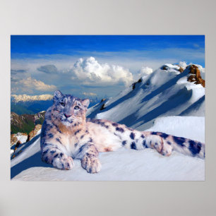Pôster Leopardo de neve no telhado do mundo arquivístico