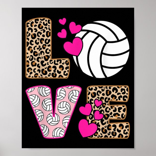 Poster Leopardo-de-vôlei com amor bonito Mulheres Imprimi (Frente)