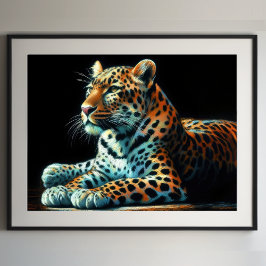 Poster Leopardo-Desenho de Pastel duro II