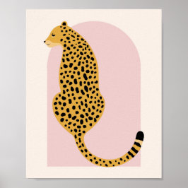 Poster Leopardo do tamanho excessivo do arco-íris cor-de-