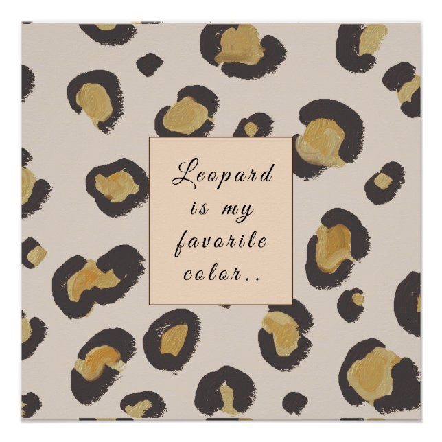 Pôster Leopardo é minha cor favorita (Frente)