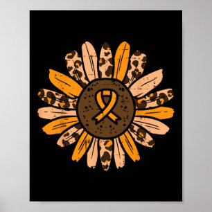 Poster Leopardo Girassol Laranja Laranja Cancer Leucemia 