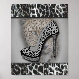 Poster Leopardo Imprime Alto Com Leopardo