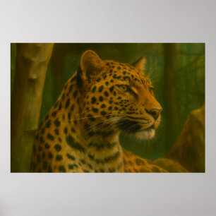 Poster Leopardo na Floresta