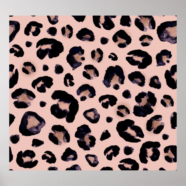 Poster Leopardo Neve, Textura Desenhada À Mão. (Frente)