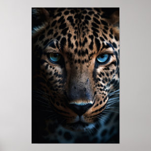 Poster Leopardo Olhado Azul