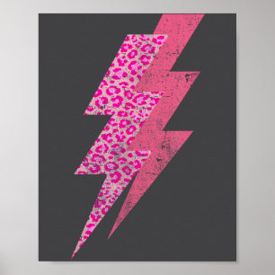 Poster Leopardo Relâmpago, Ginásio Divertido Vintage Retr