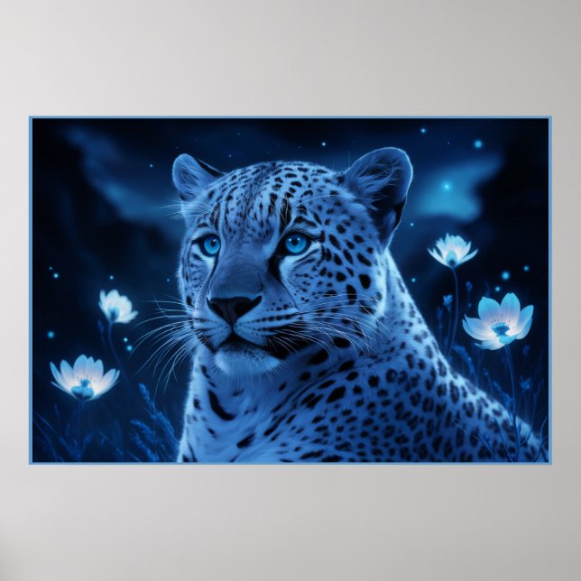 Poster Leopard's bleu (Frente)