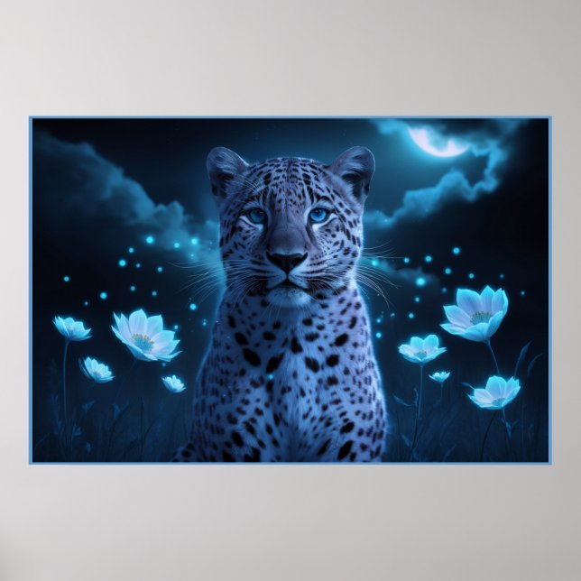 Poster Leopard's bleu 06 (Frente)