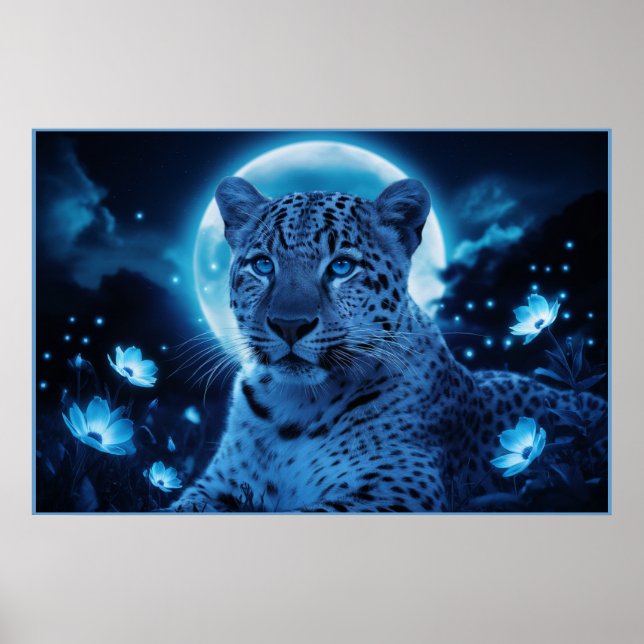 Poster Leopard's bleu 08 (Frente)