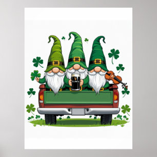 Poster Leprechaun Shamrock música irlandesa