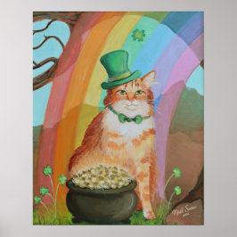 Poster Leprechaun St. Patrick’s Day Tabby Cat Wall Art