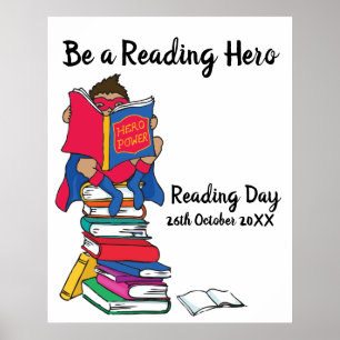 Poster Ler dia lendo sobre um evento de livros