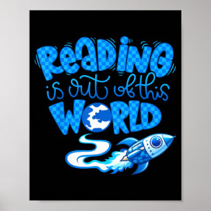 Poster Ler é amante de livros espaciais fora deste mundo