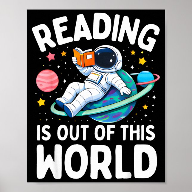 Poster Ler é astronauta espacial fora deste mundo (Frente)