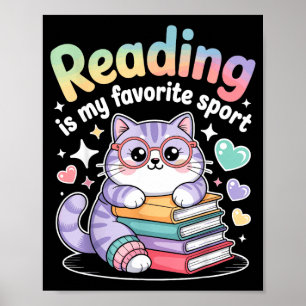 Poster Ler é o esporte favorito do gato engraçado amante