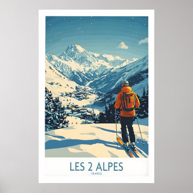Pôster Les 2 Alpes França 1 (Frente)