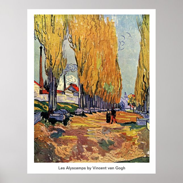 Poster Les Alyscamps por Van Gogh. Paisagem do outono (Frente)