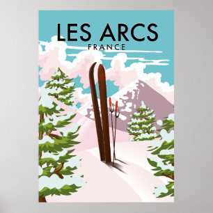 Poster Les Arcs França viagem esqui