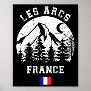 Poster Les Arcs France Alps Ski Resort Alpino Skiing Fren