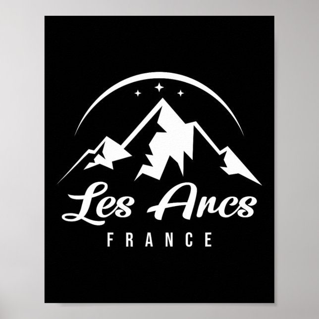 Poster Les Arcs France Ski Resort Skiboeboard Sou (Frente)