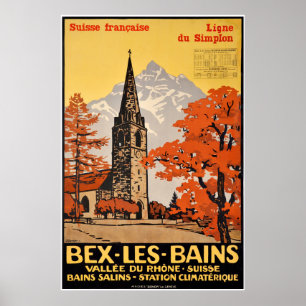 Pôster Les Bains de Bex, Suisse Française, ligne du