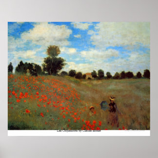 Pôster Les Coquelicots por Claude Monet