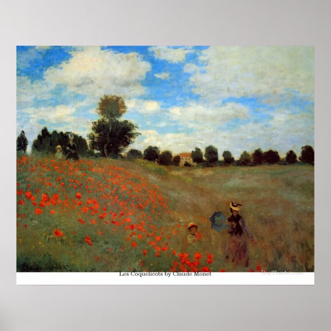 Pôster Les Coquelicots por Claude Monet (Frente)