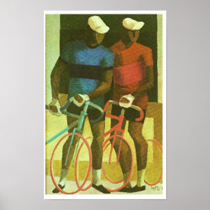 Pôster Les Deux Cyclistes - dois óleo Paintin dos