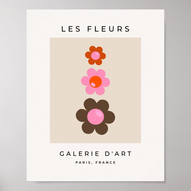 Poster Les Fleurs 03 Abstract Flower Pink Olive Floral (Frente)