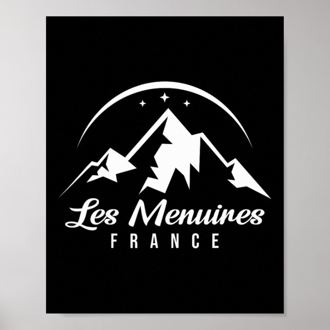 Poster Les Menuires France Ski Resort Skiting Snowboard (Frente)