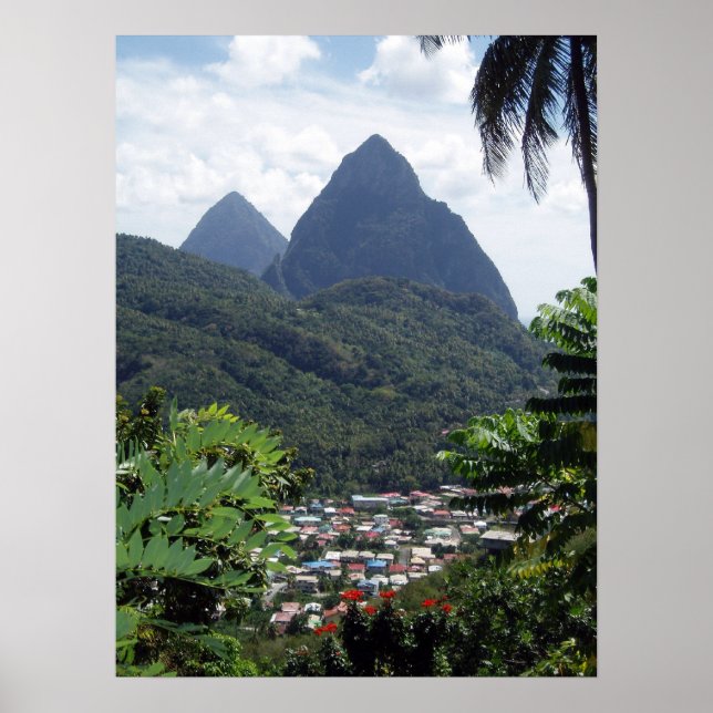 Pôster Les Pitons, St Lucia (Frente)