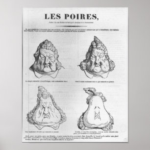 Pôster Les Poires, caricatura do rei Louis-Philippe