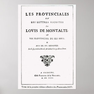 Pôster Les Provinciales por Blaise Pascal