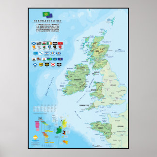 Poster Les seis nações celtiques : carte en breton