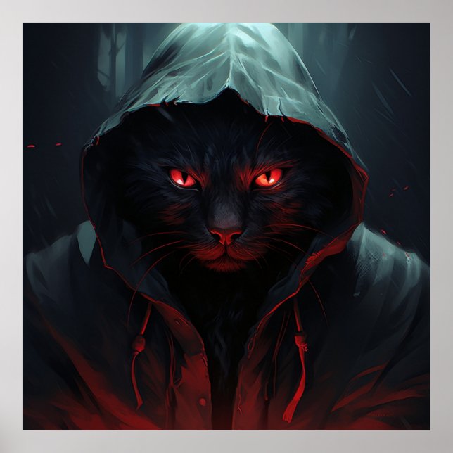 Poster Les yeux perçants de la frayeur féline (Frente)