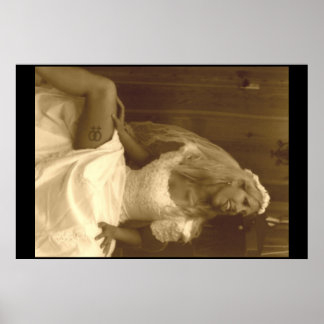 Pôster Lésbica bonita no vestido de noiva 02