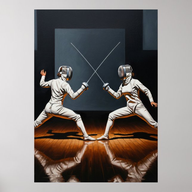 Poster L'ESCR IMEUSE (O Fencer) - Arte Original Deco Artº (Frente)