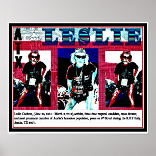 Poster Leslie Cochran, Sem-teto, Curativo, Ativista