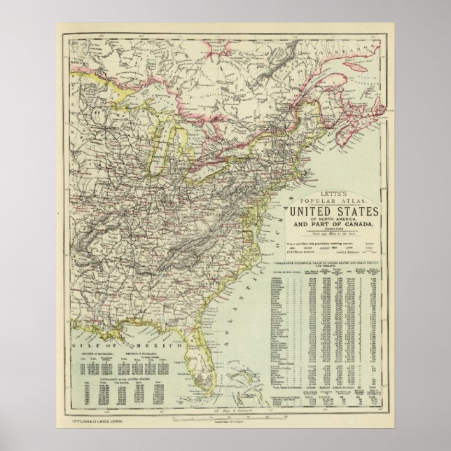 Pôster Leste dos EUA (Frente)