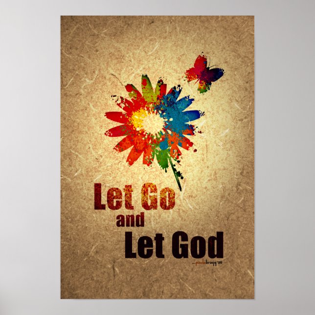 Pôster Let Go and Let God (12 etapas do programa de recup (Frente)