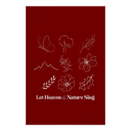 Pôster Let Heaven and Nature Sing Floral Line Art