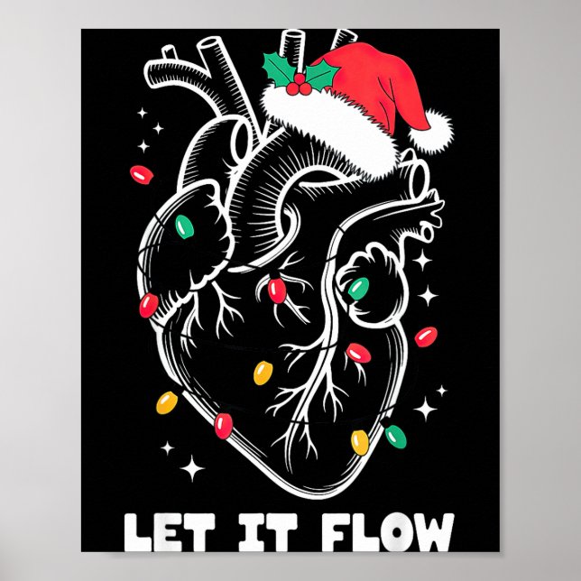 Poster Let It Flow Anatomy Heart Santa Xmas  (Frente)